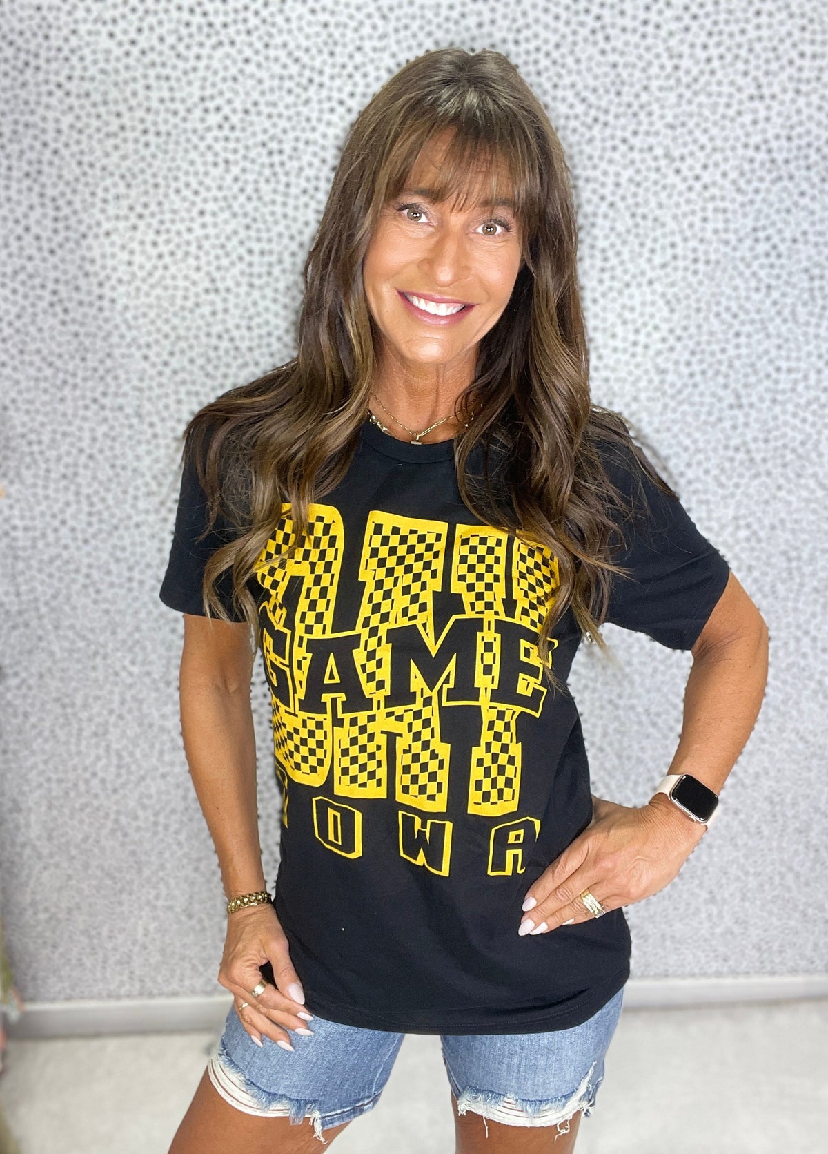 Iowa Checkered Game Day Tee