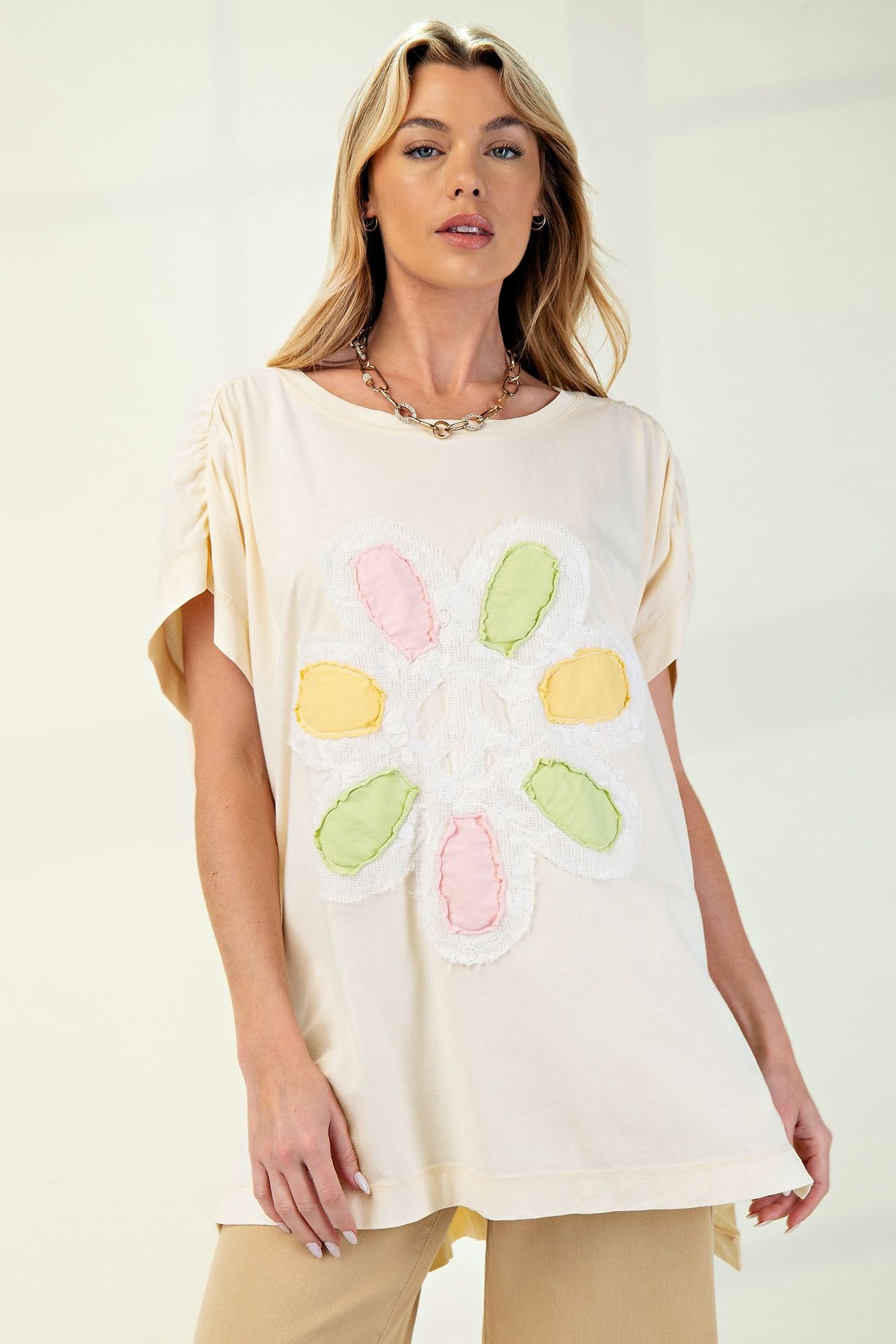 Blossom Breeze Flower Patch Mineral Washed Top In 3 Colors