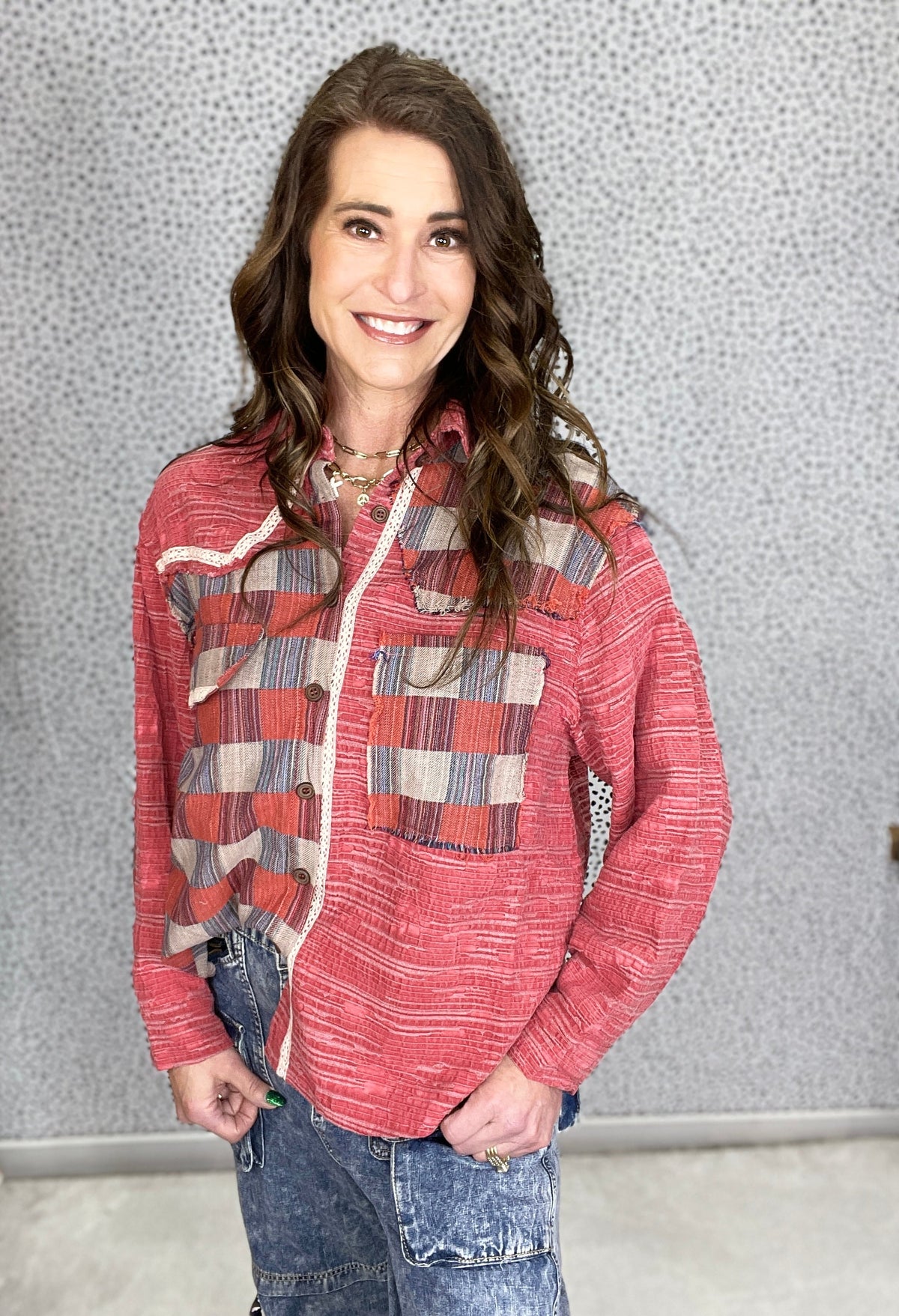 POL Miss You Too Plaid Contrast Top In 2 Colors *Final Sale*