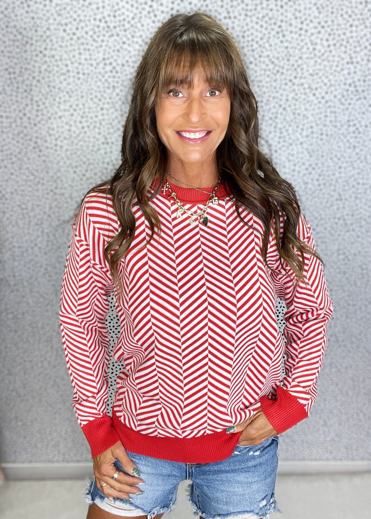 Holiday Glam Long Sleeve Sweater In Red *Final Sale*