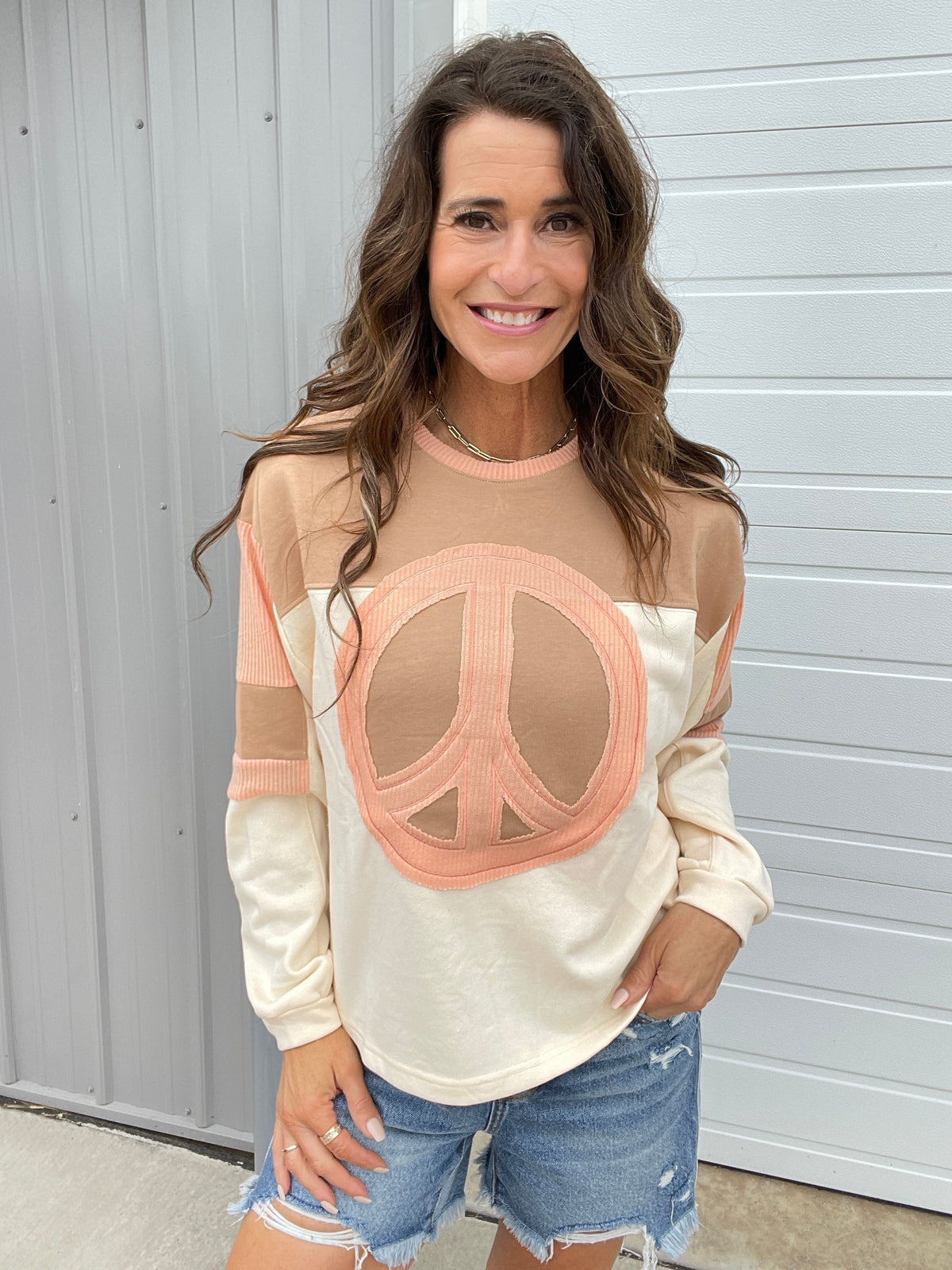 Peace Out Terry Knit Top In 3 Colors: Cocoa, Rose, Mustard *Final Sale*