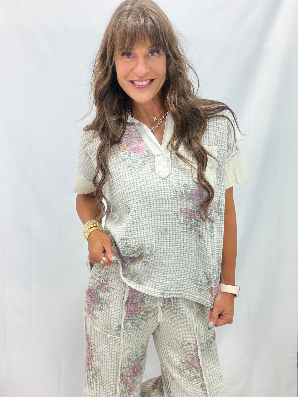 Soft Bloom Waffle Knit Top in 2 Colors
