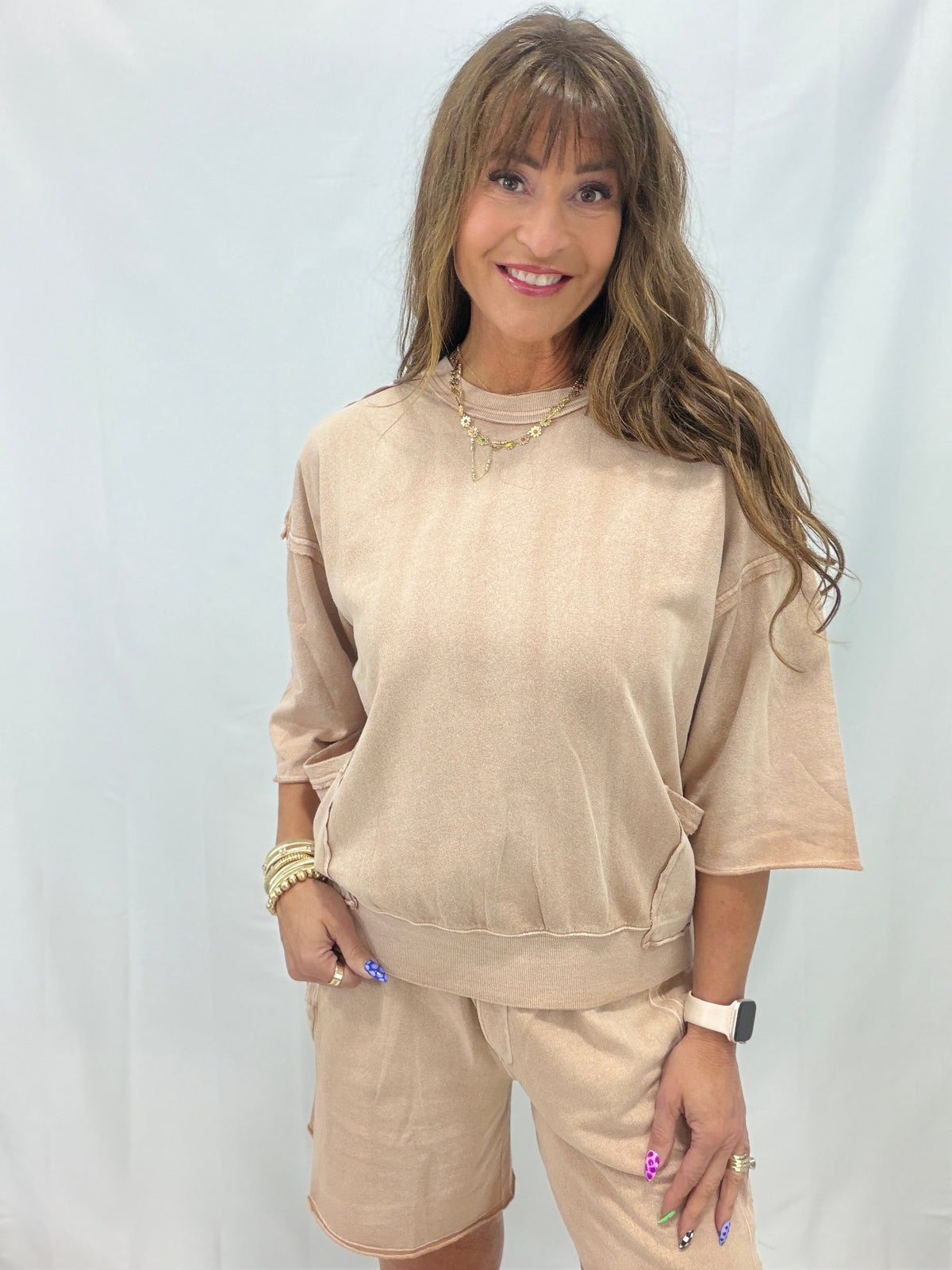Made It To The Coast Washed Knit Terry Top In 3 Colors