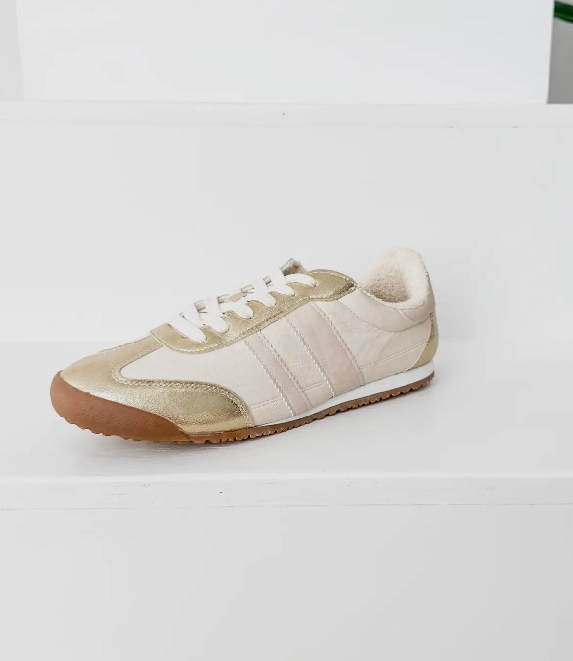 Madrid Sneaker in Beige & Gold *Final Sale*