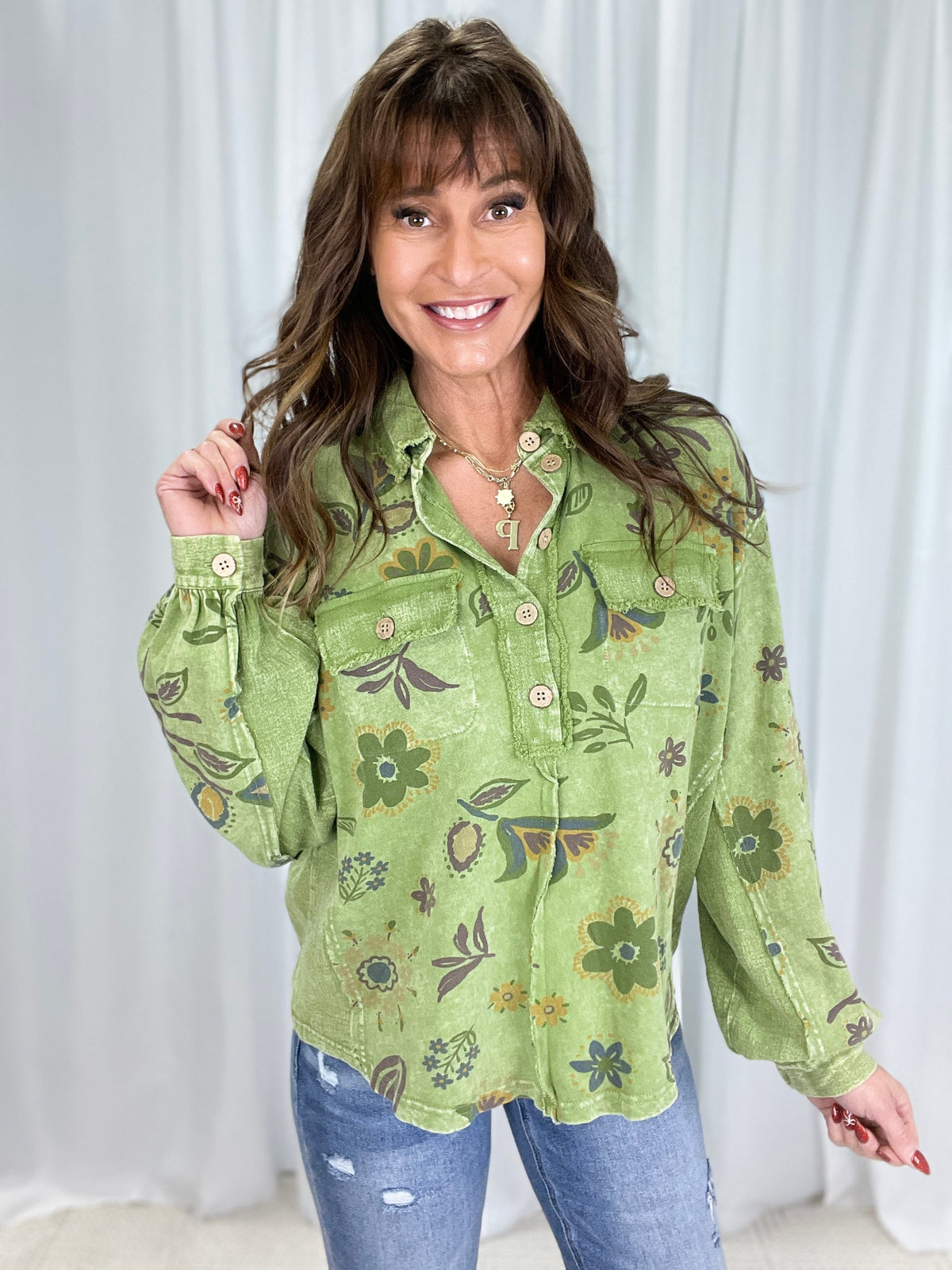 Wildflower Whisper Mineral Wash Top In 6 Colors