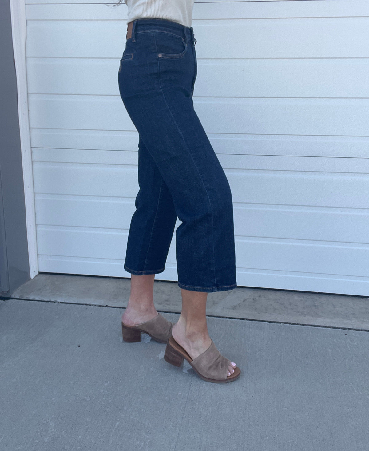 Judy Blue Sailor Tummy Control Wide Crop Jeans 716