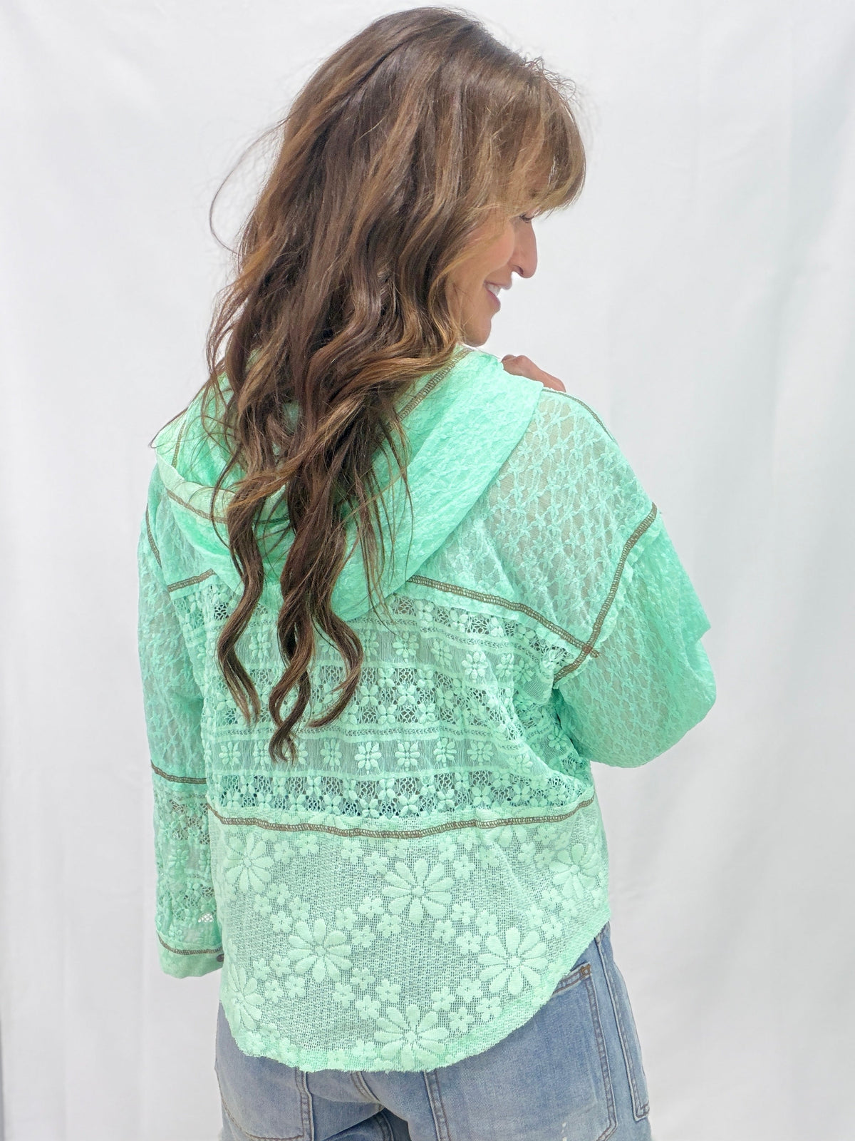 Pol Blossom Breeze Lace Hoodie in 2 Colors