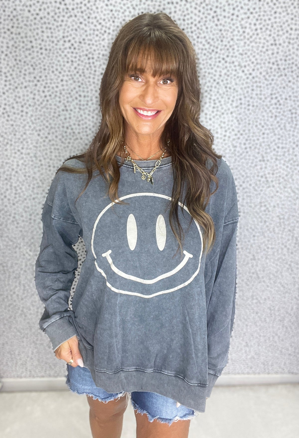 Curvy Pure Happiness Mineral Washed Pullover