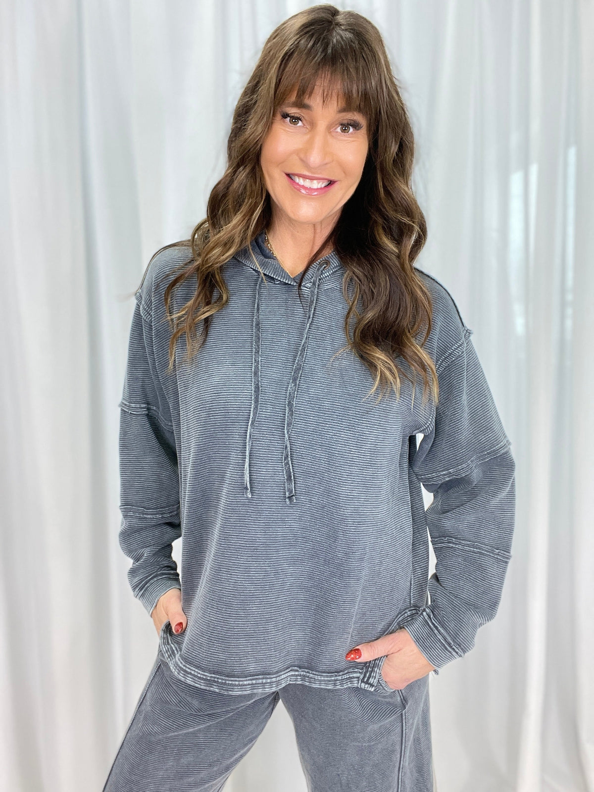 Circled Up Terry Hoodie Pullover In 2 Colors *Final Sale*