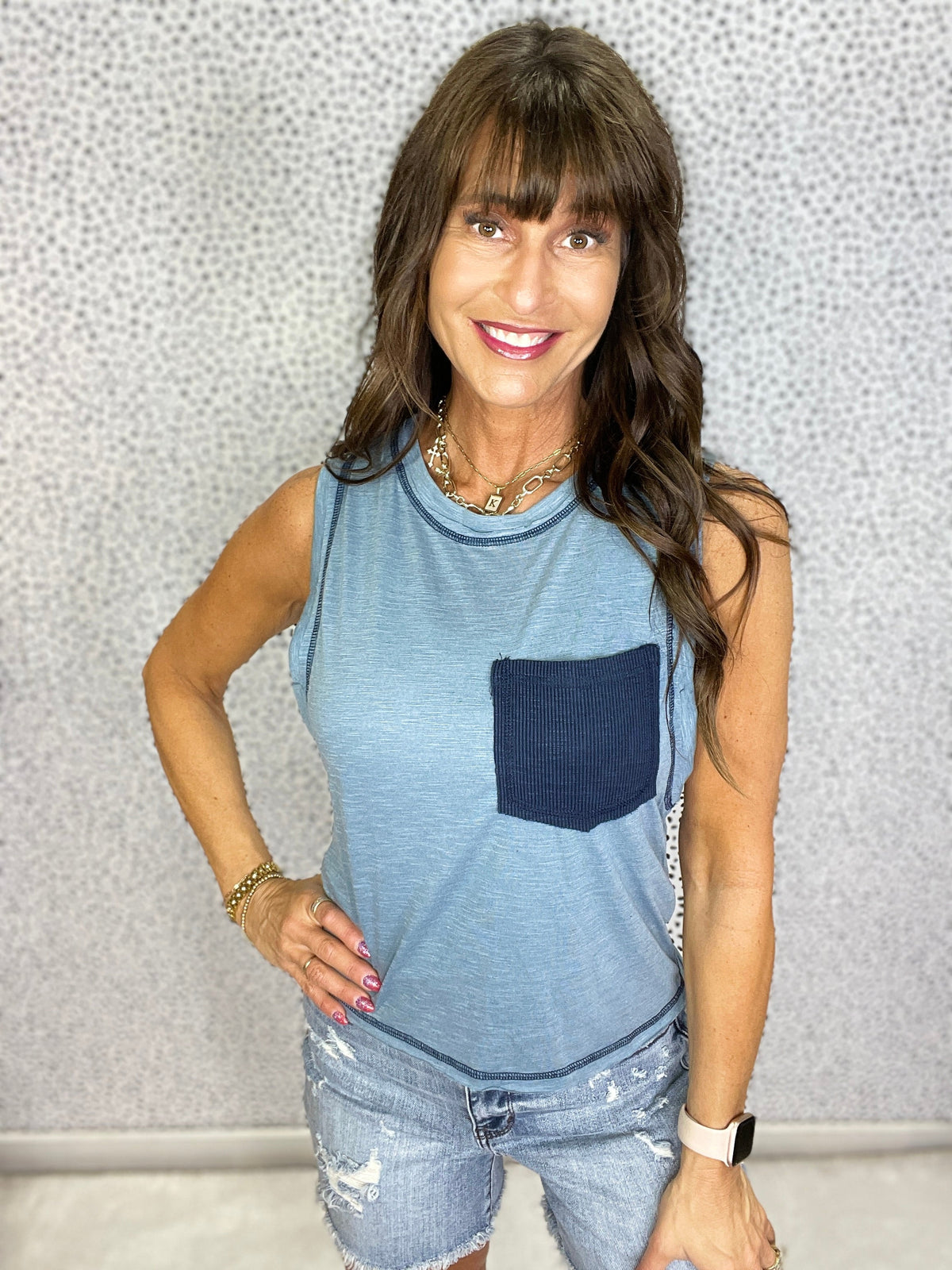 POL Stitchback Sleeveless Tank Top In 3 Colors *Final Sale*