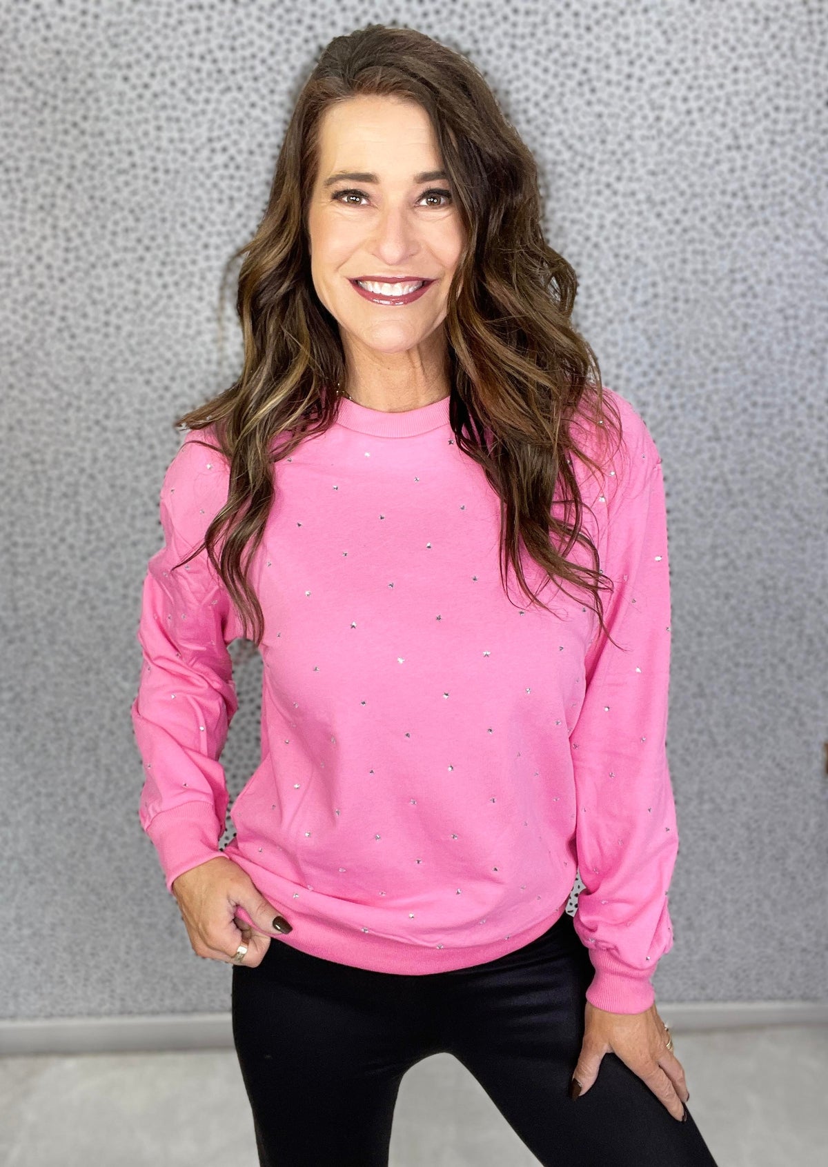 Cosmic Dreams Rhinestone Detail Sweatshirt In 2 Colors