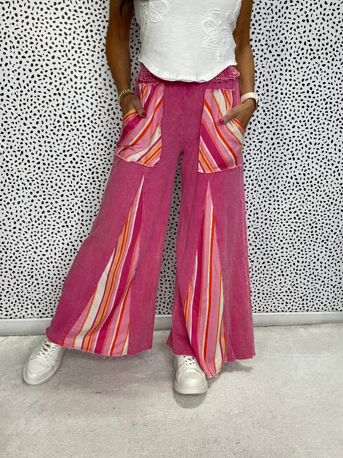 Take A Walk With Me Stripe Detail Flare Pants In 3 Colors *Final Sale*