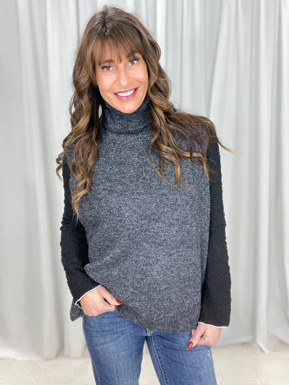 Let's Stay In Turtle Neck Sweater Vest In 2 Colors *Final Sale*