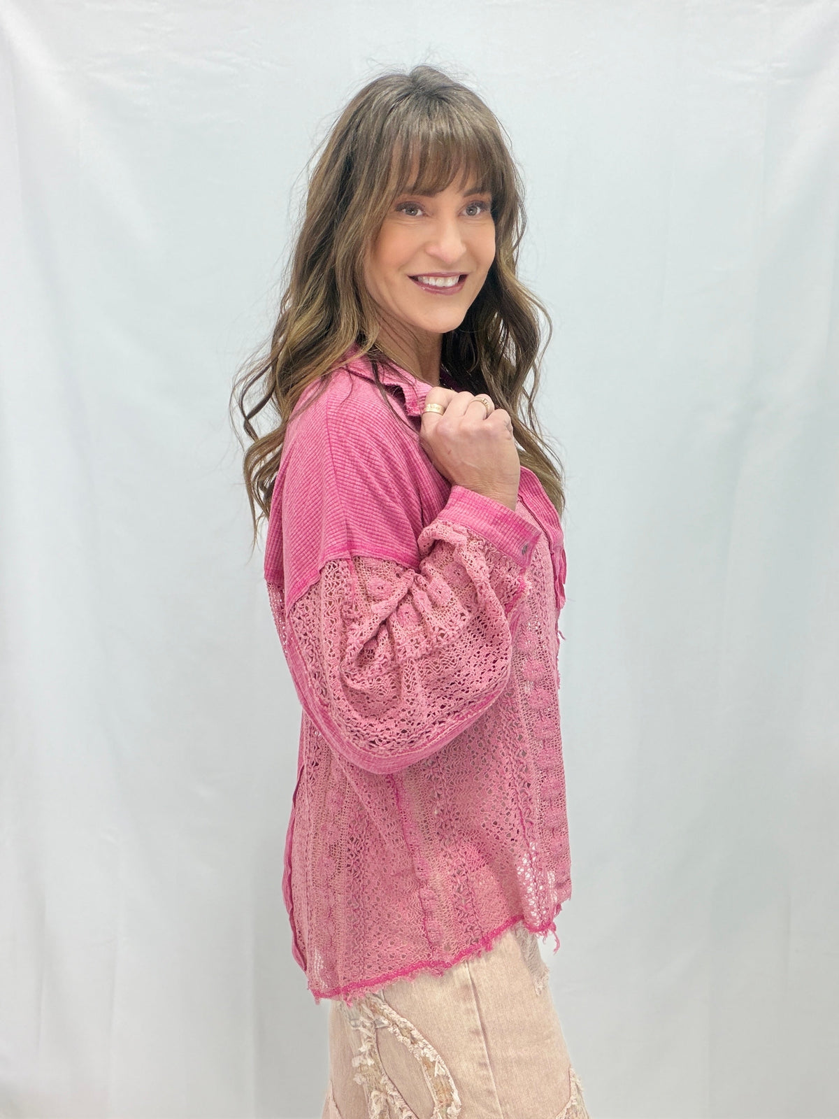 Pol The Rowan Lace Panel Top in 3 Colors