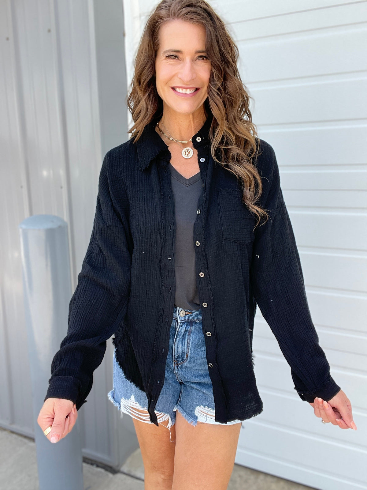 Waiting On You Lightweight Long Sleeve Button Down Top in 5 Colors *Final Sale*