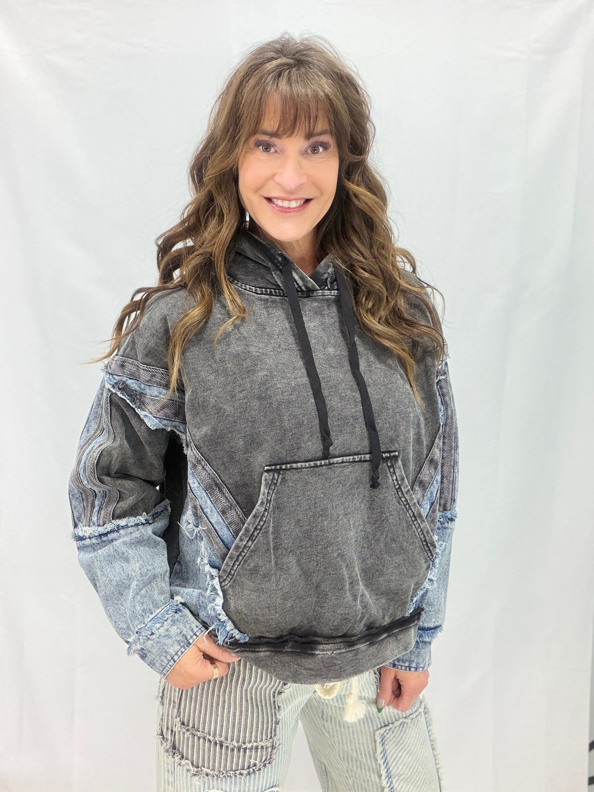 Oli & Hali Denim Edge Hoodie in 2 Colors