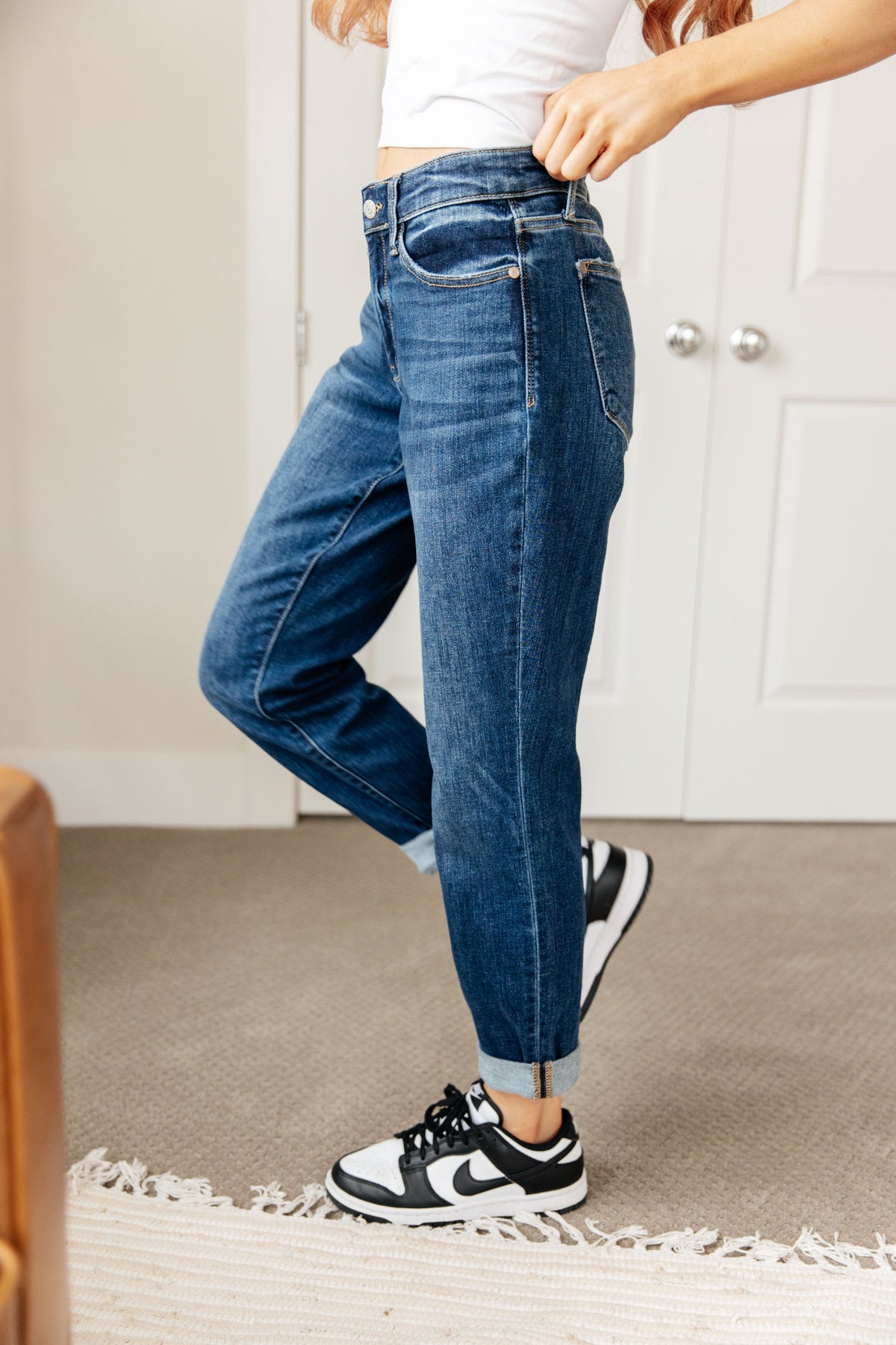 Judy Blue Lindie Midrise Cuffed Boyfriend Jeans - duplicate