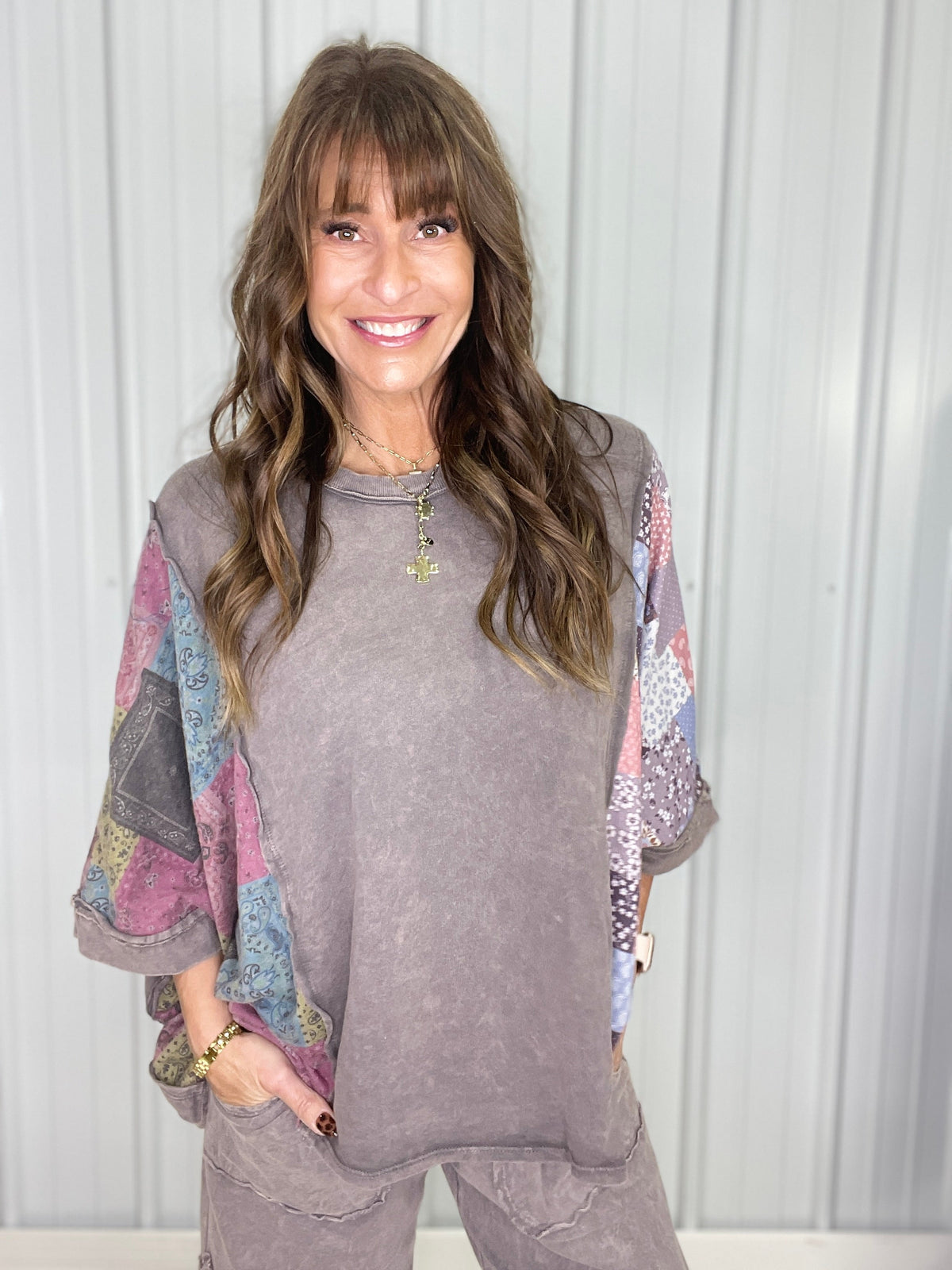 Boho Canyon Patchwork Poncho Top In 3 Colors