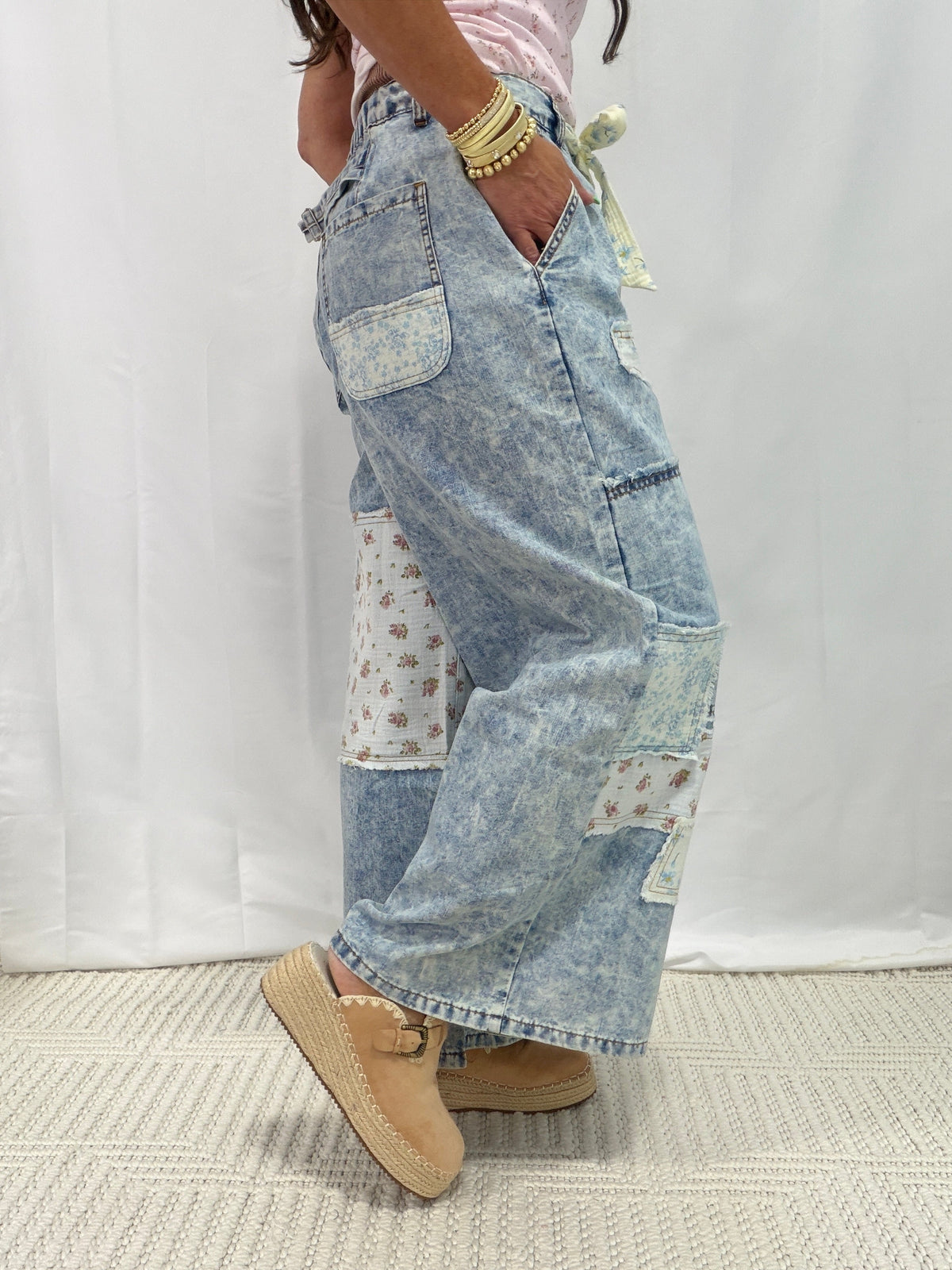 POL Graceful Beauty Straight Fit Pants In Denim