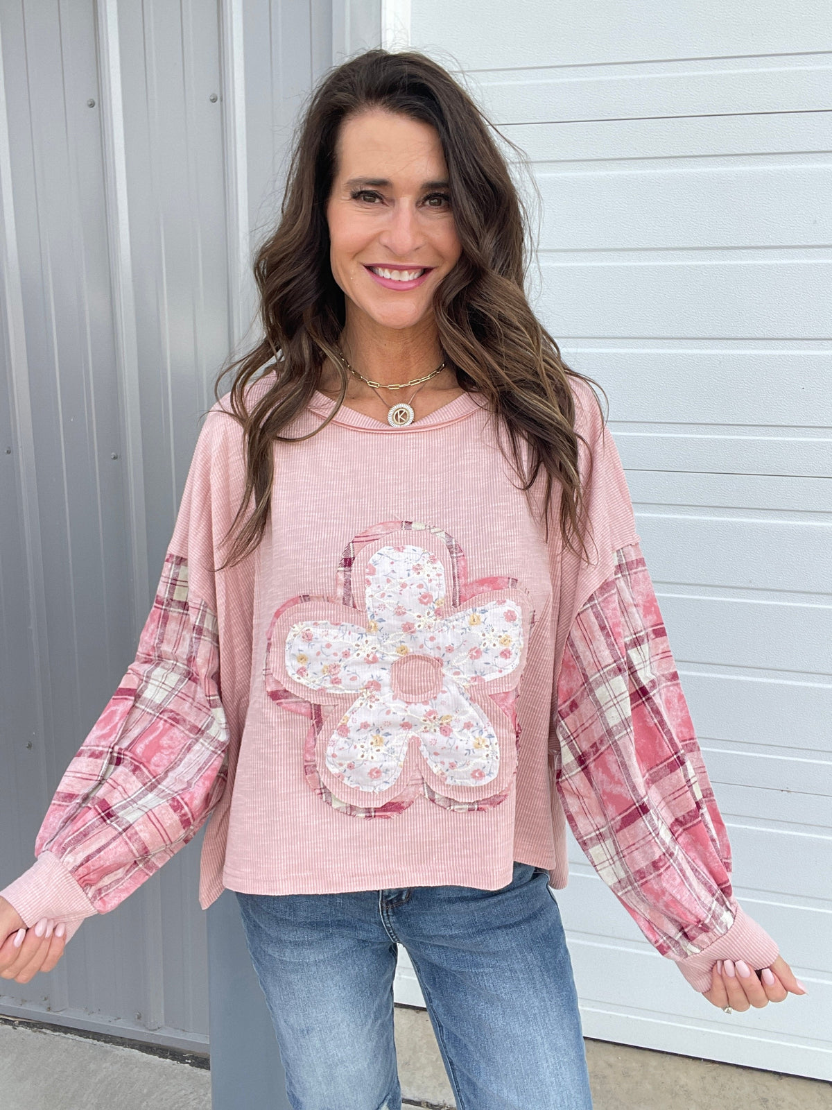 POL Rustic Bloom Knit Top In 4 Colors: Sage, Mocha, Rose *Final Sale*