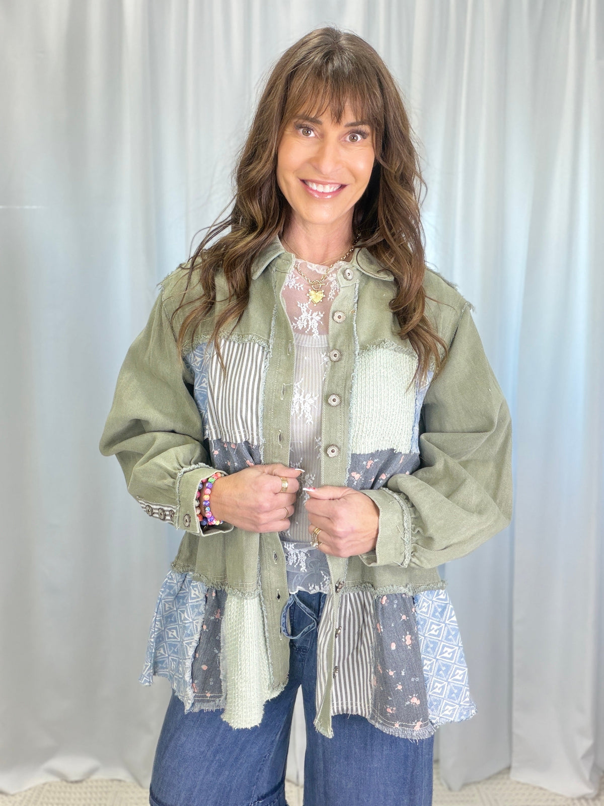 POL The Time Is Now Mixed Print Shirt Jacket In 5 Colors *Final Sale*