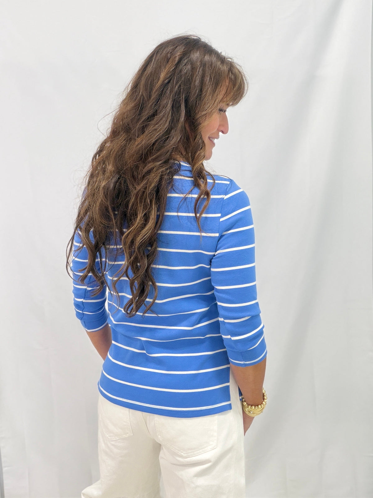 Promise The World 3/4 Sleeve Striped Top In 3 Colors