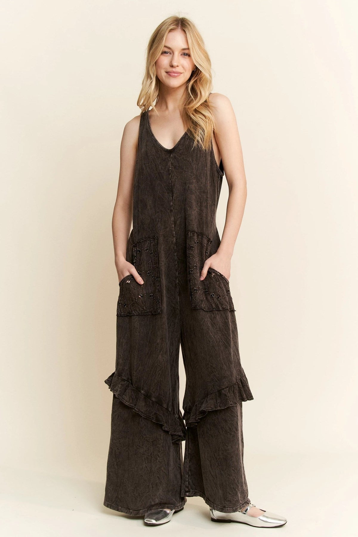 Chic Moments Mineral Wash Jumpsuit In 2 Colors *Final Sale*