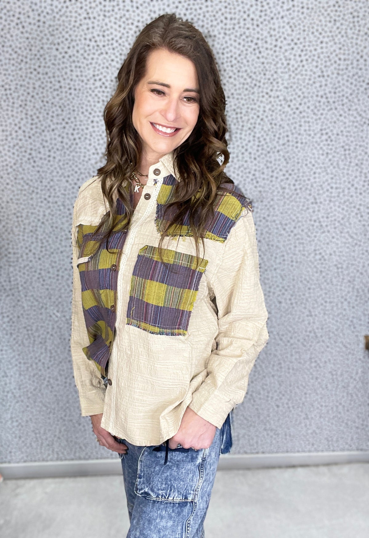 POL Miss You Too Plaid Contrast Top In 2 Colors *Final Sale*