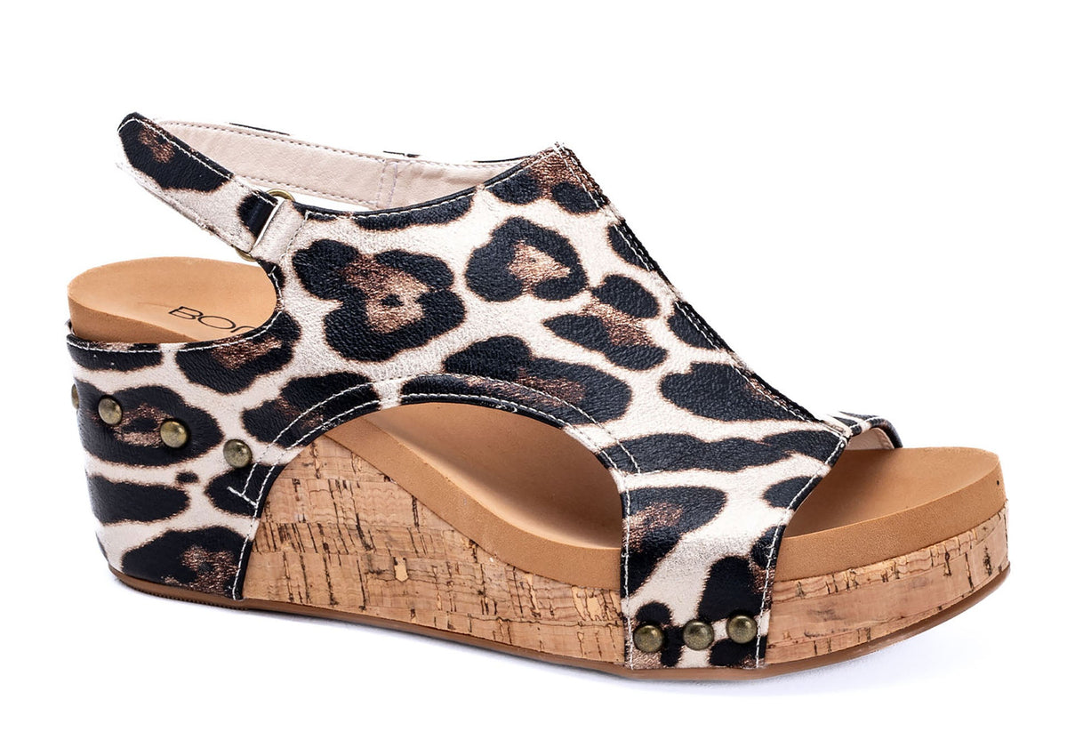 Corkys Carley Sandal In Gold Leopard *Final Sale*