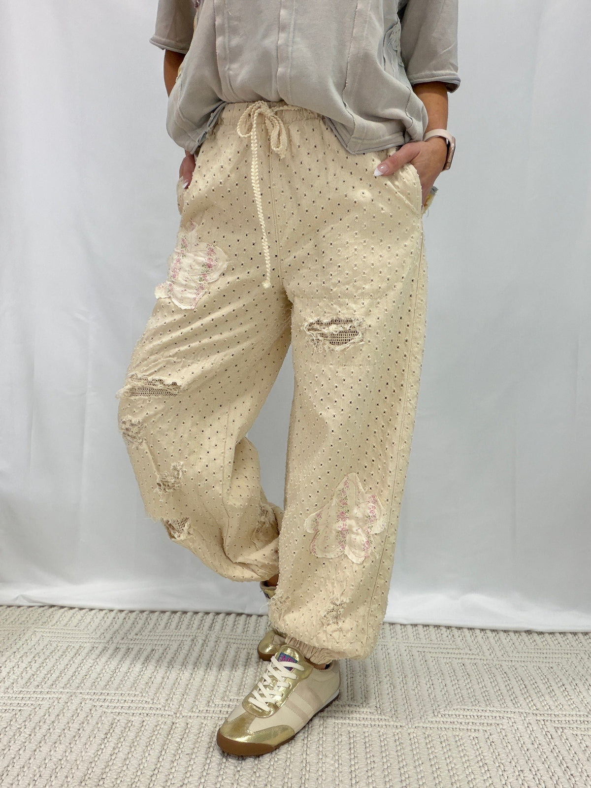 Boho Bloom Patchwork Lounge Pants in 2 Colors