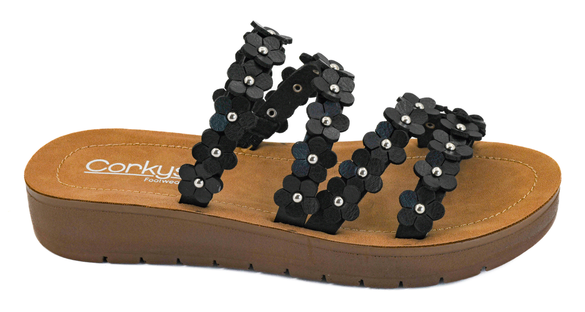 Corkys Garden Party Sandals In Black