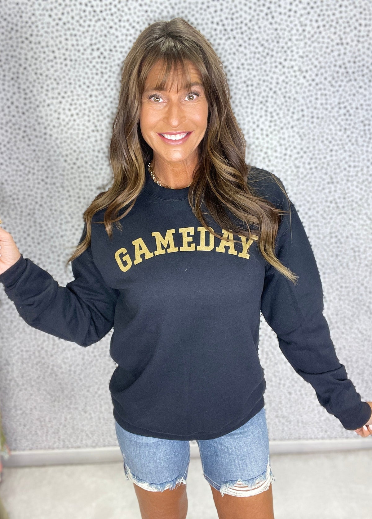 Iowa Game Day Retro Gold Print Crewneck