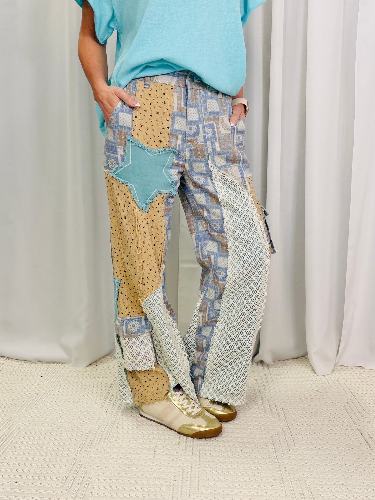 POL Planning Ahead Relaxed Fit Printed Twill Pants In Multi Pattern in 2 Colors *Final Sale*