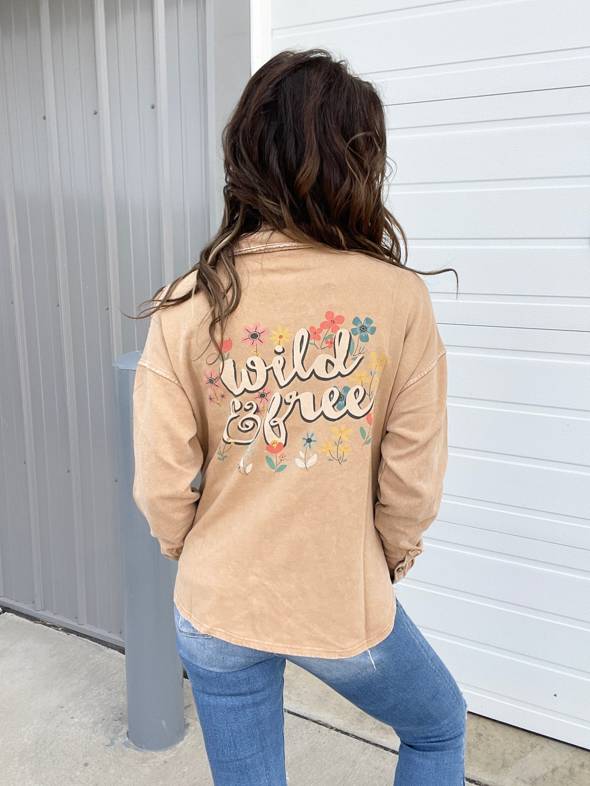 Wild & Free Mineral Washed Top In 3 Colors: Mocha, Olive, Camel *Final Sale*