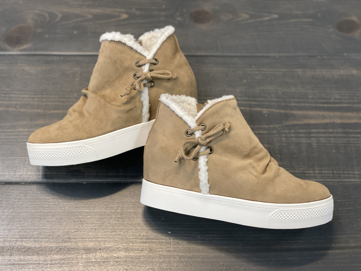 Very G Jayden Sherpa Taupe Sneaker *Final Sale*