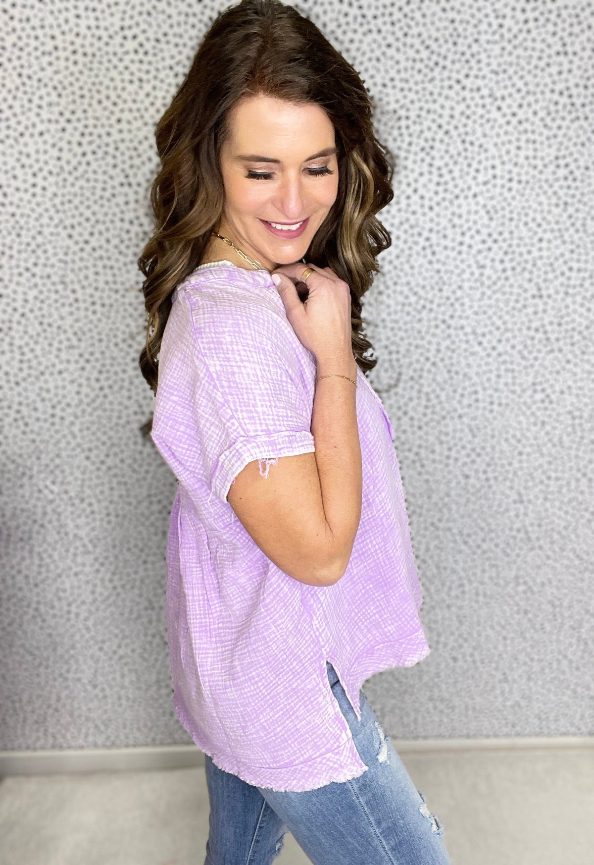 Summer Days Gauze Henley Top In 5 Colors *Final Sale*
