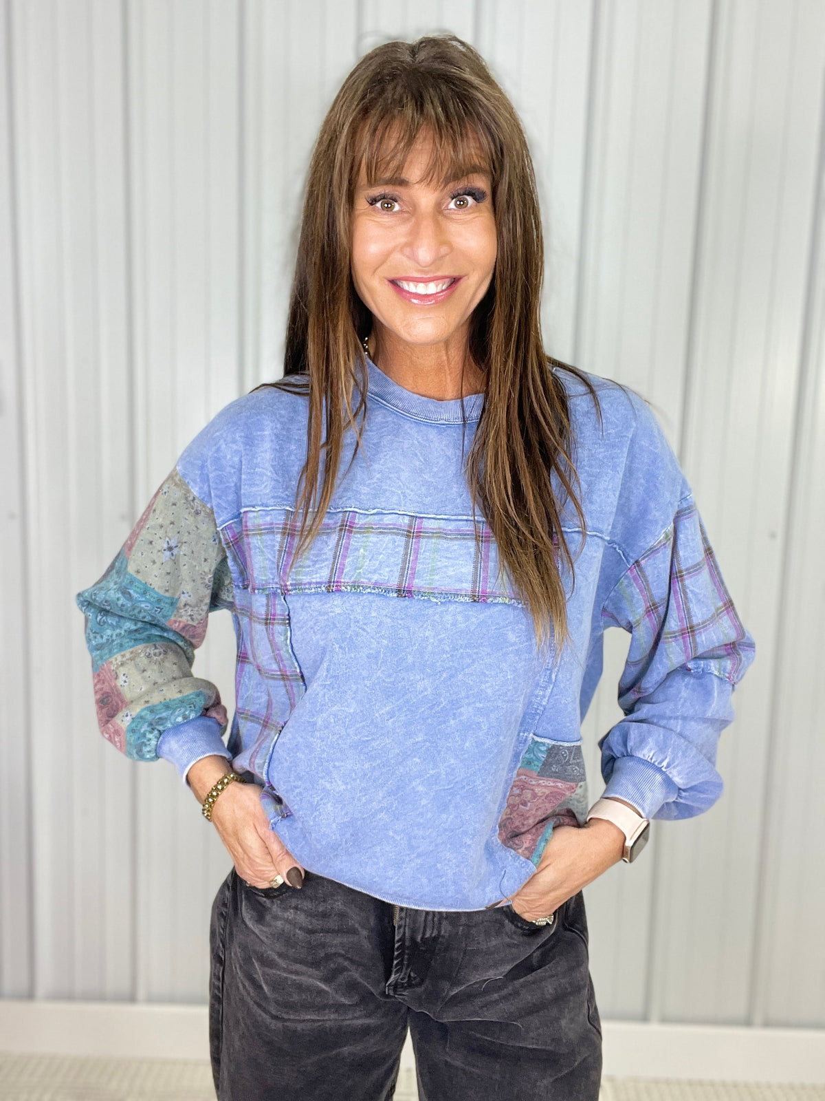 Floral Patchwork Haven Top In 2 Colors