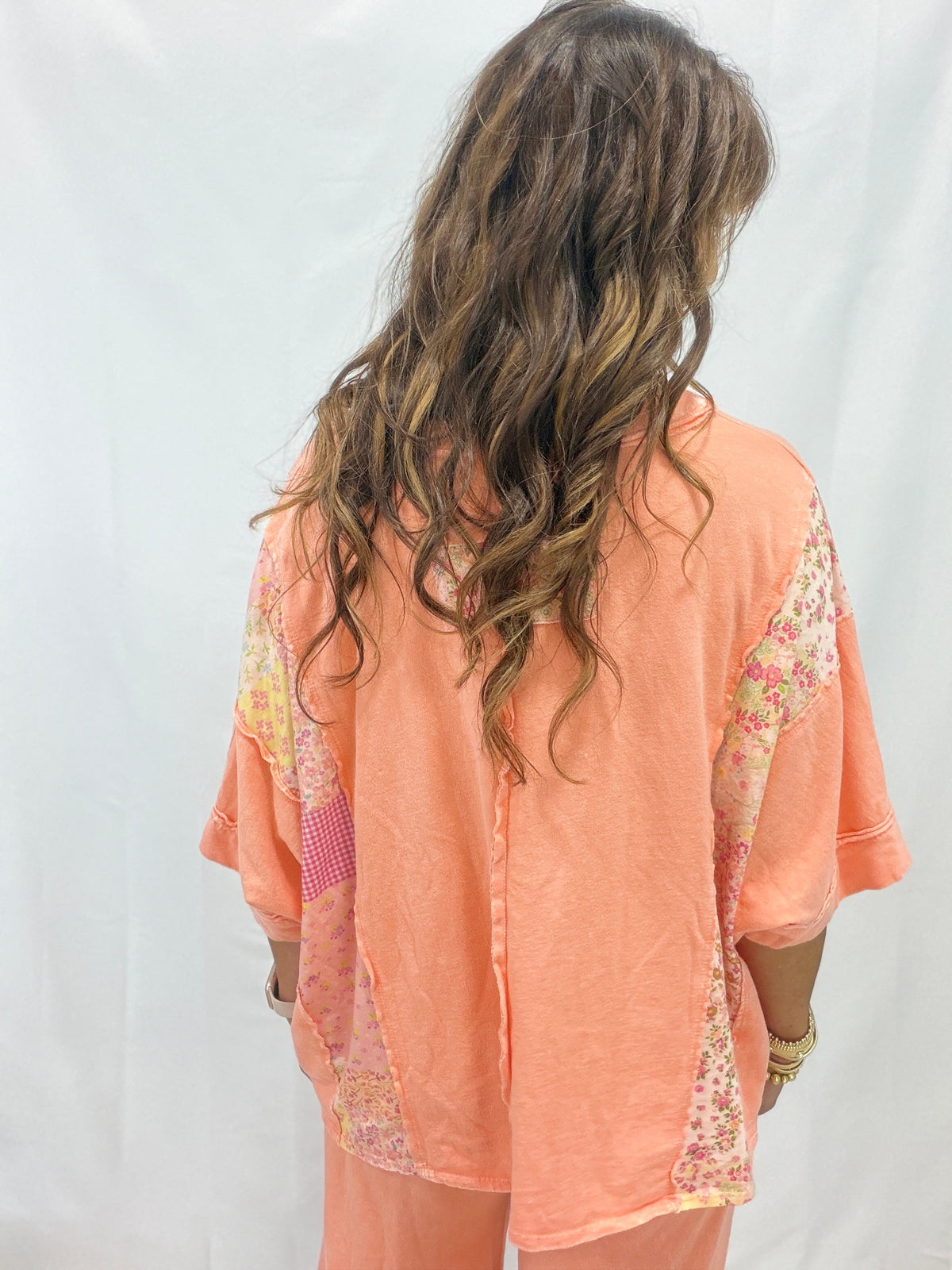 Floral Frolic Mineral Washed Spring Picnic Poncho In 4 Colors
