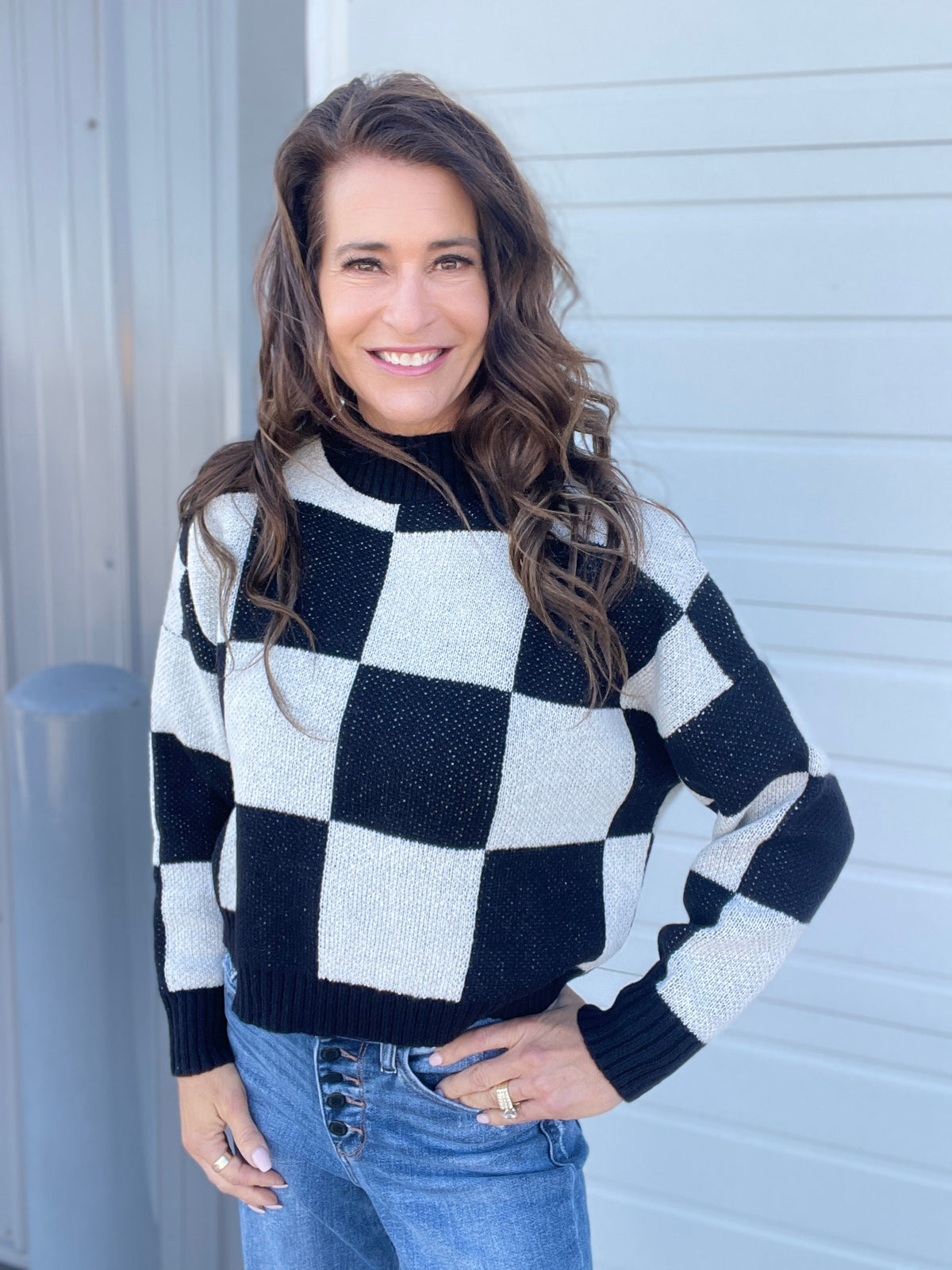 Pass The Vibe Check Mock Neck Sweater In 2 Colors: Mocha, Black *Final Sale*