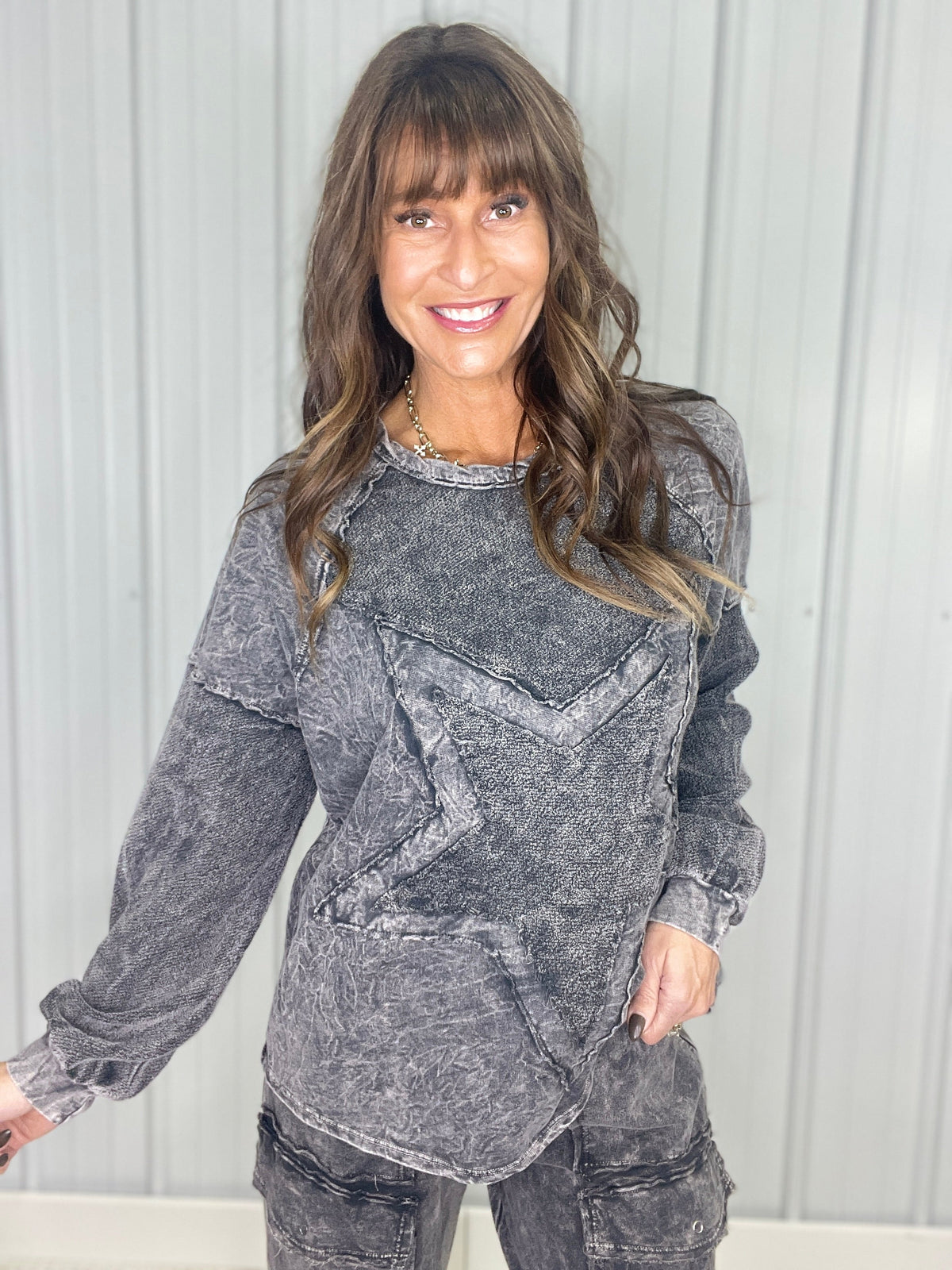 Shine Your Way Star Patched Sweatshirt In 4 Colors
