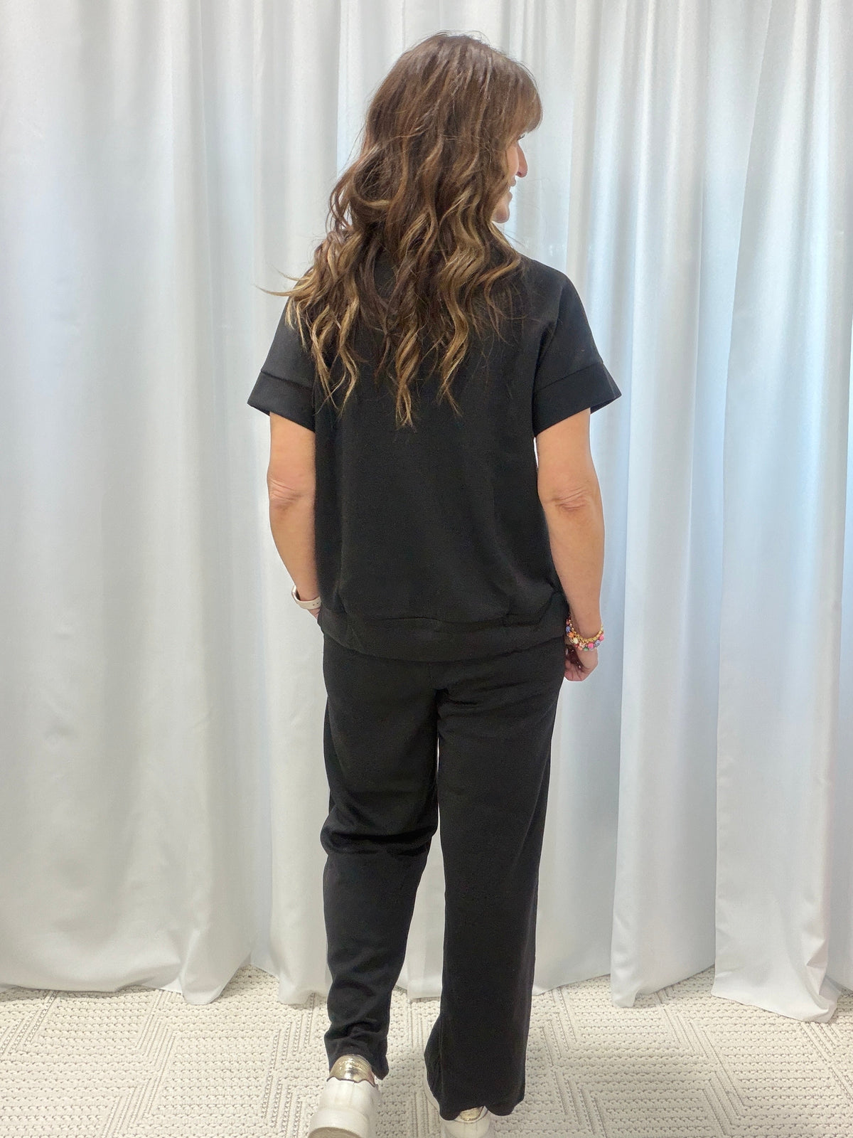Catalina Front Zip Two Piece Set In Black