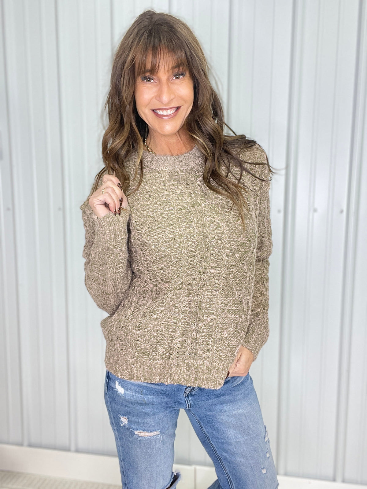 Cozy Trails Cable Knit Sweater in 2 Colors *Final Sale*