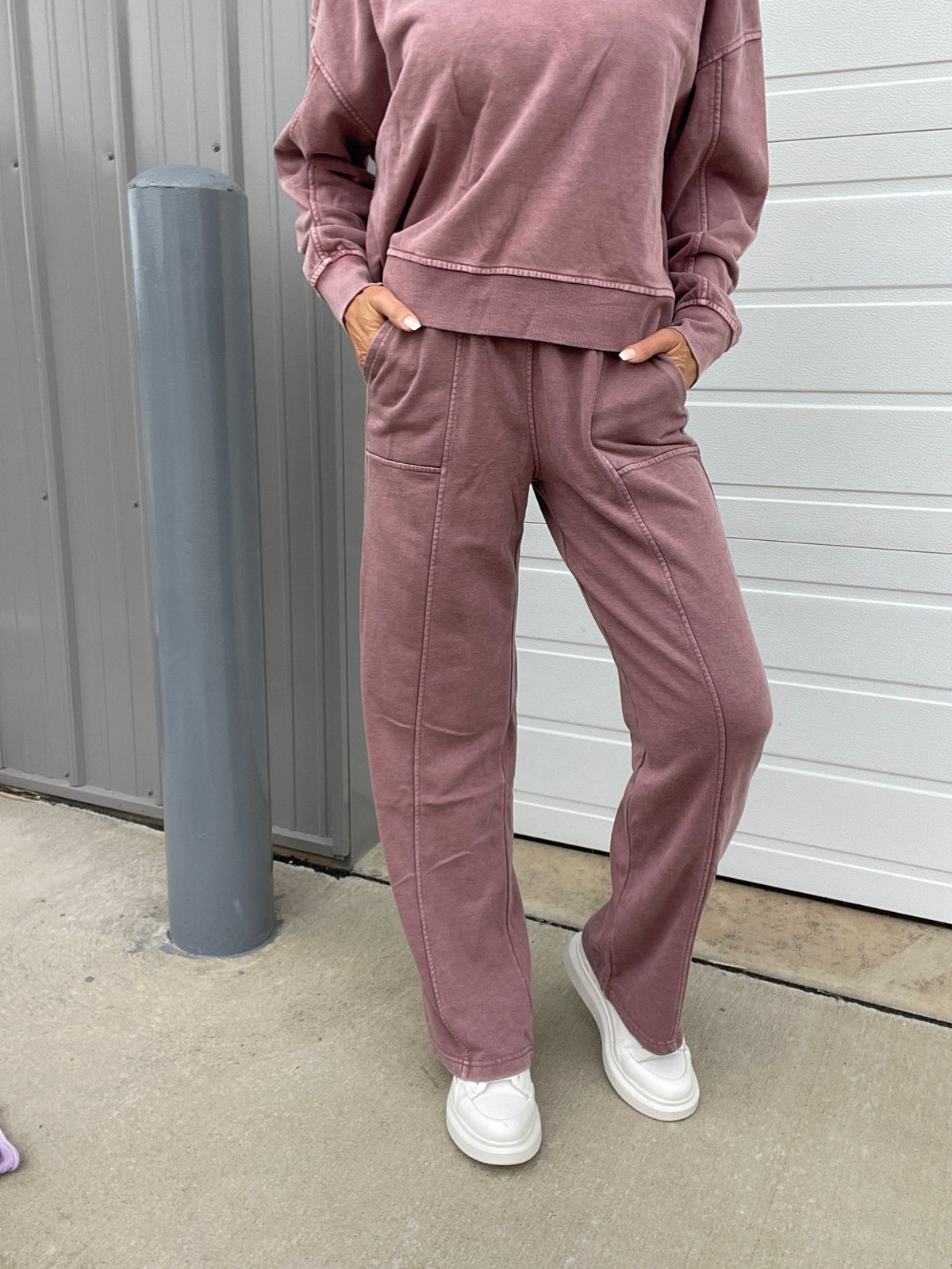 A Million Reasons Why Comfy Knit Full Length Straight Leg Pants In 6 Colors: Olive, Black, Mocha, Blue, Rose, Wine *Final Sale*
