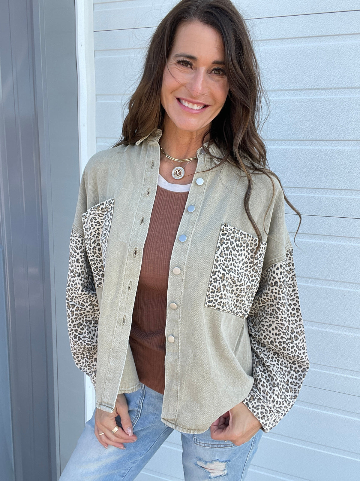 Pol All The Animal Vibes Oversized Shirt Jacket In 2 Colors: Black, Mocha *Final Sale*