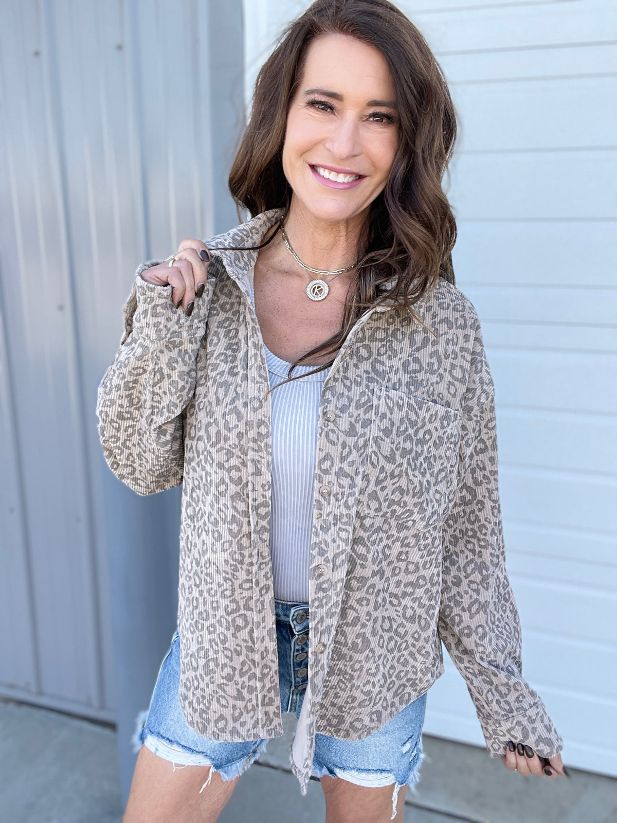 Animalize Corded Button Front Easy Shirt *Final Sale*