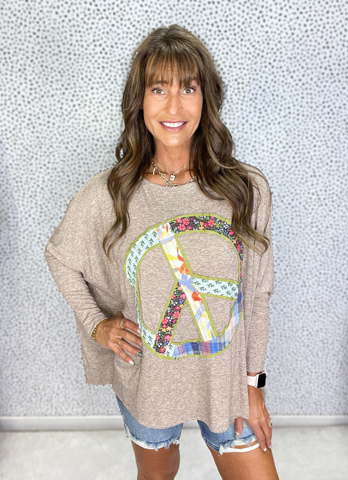 Peace Patch Mélange Knit Top In 3 Colors *Final Sale*