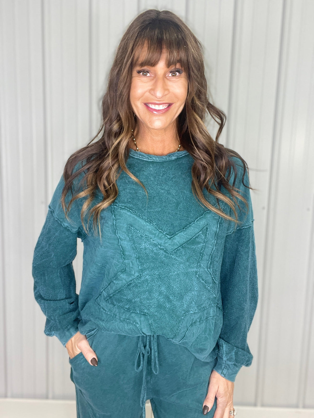Shine Your Way Star Patched Sweatshirt In 4 Colors