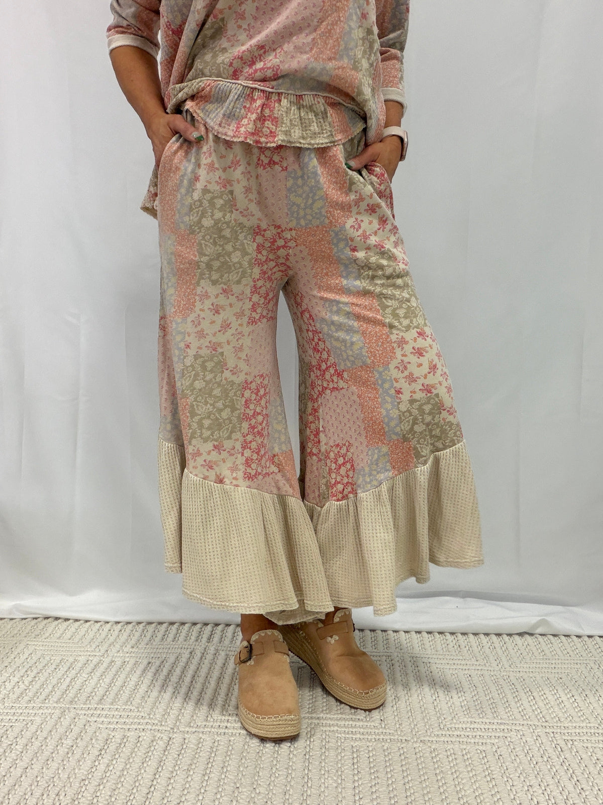 I Run Away Patchwork Print Pants In 3 Colors
