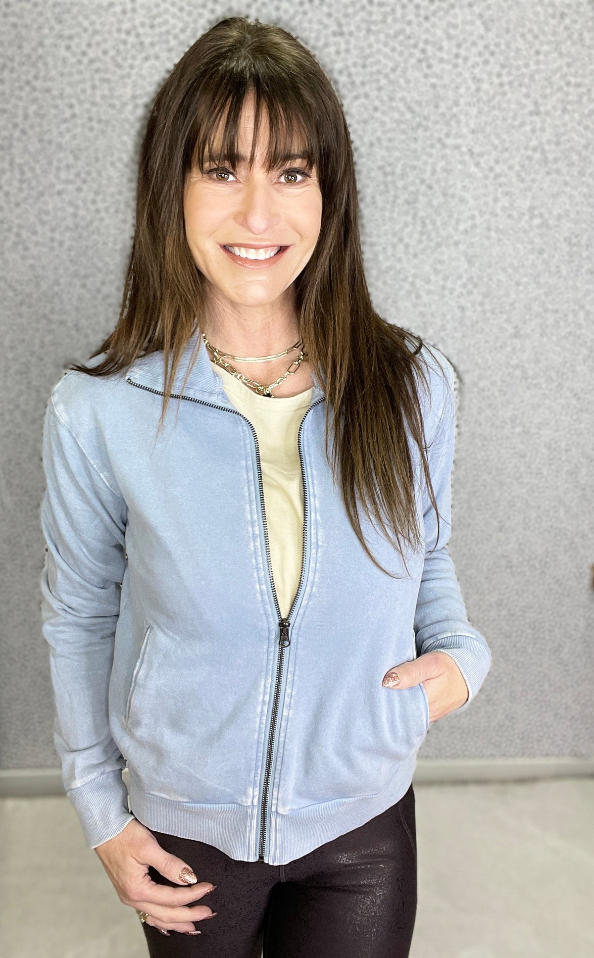 All In Stone Washed Zip Up Jacket In 3 Colors *Final Sale*