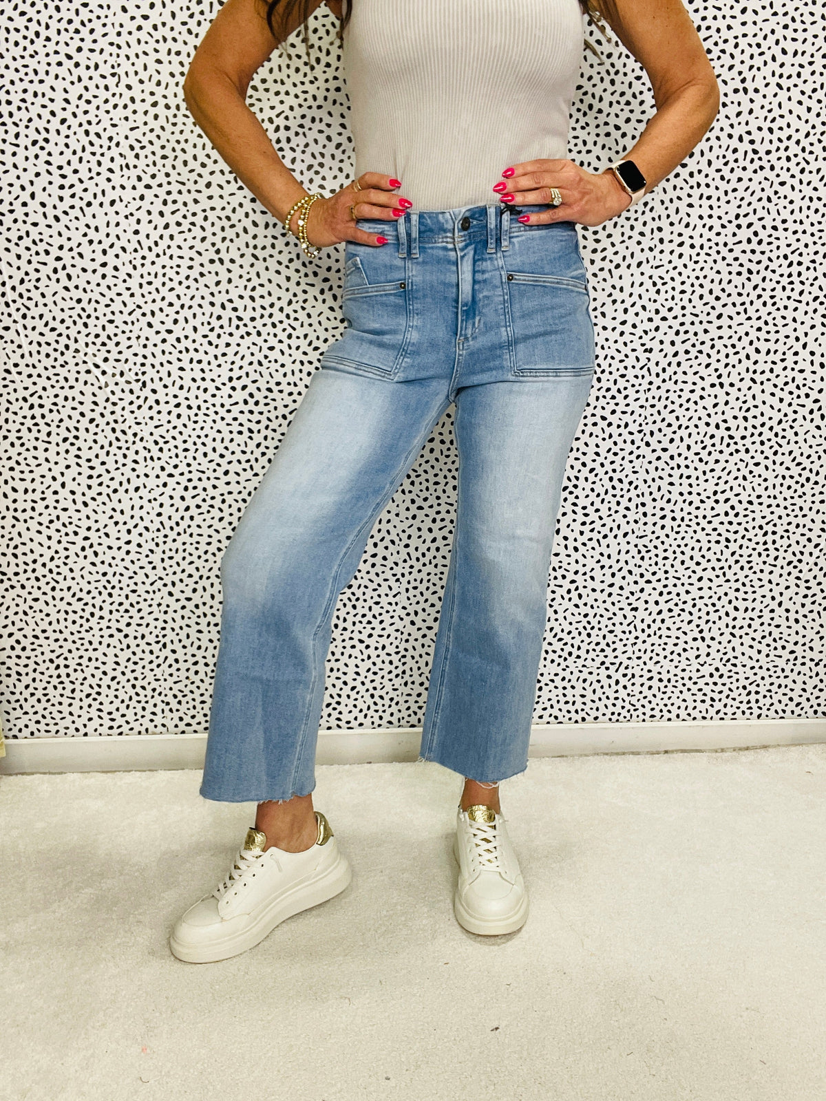 Mica Isabelle Super High Rise Wide Leg Jeans 219 In Blue